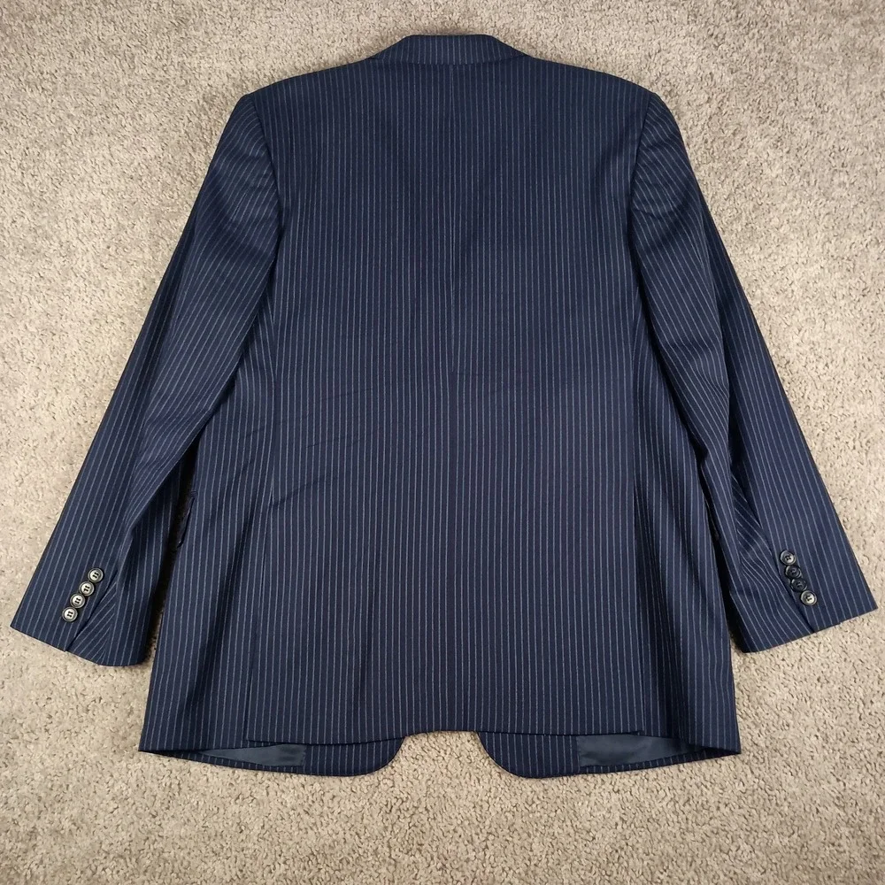 CORNELIANI Mantua Suit Super 130's 42R 36W Virgin Wool Navy Blue Pinstripe - Picture 12 of 16